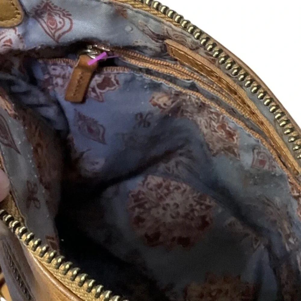 Hobo Mustard Yellow Leather Crossbody Bag with Tassel Detail - Picture 7 of 8